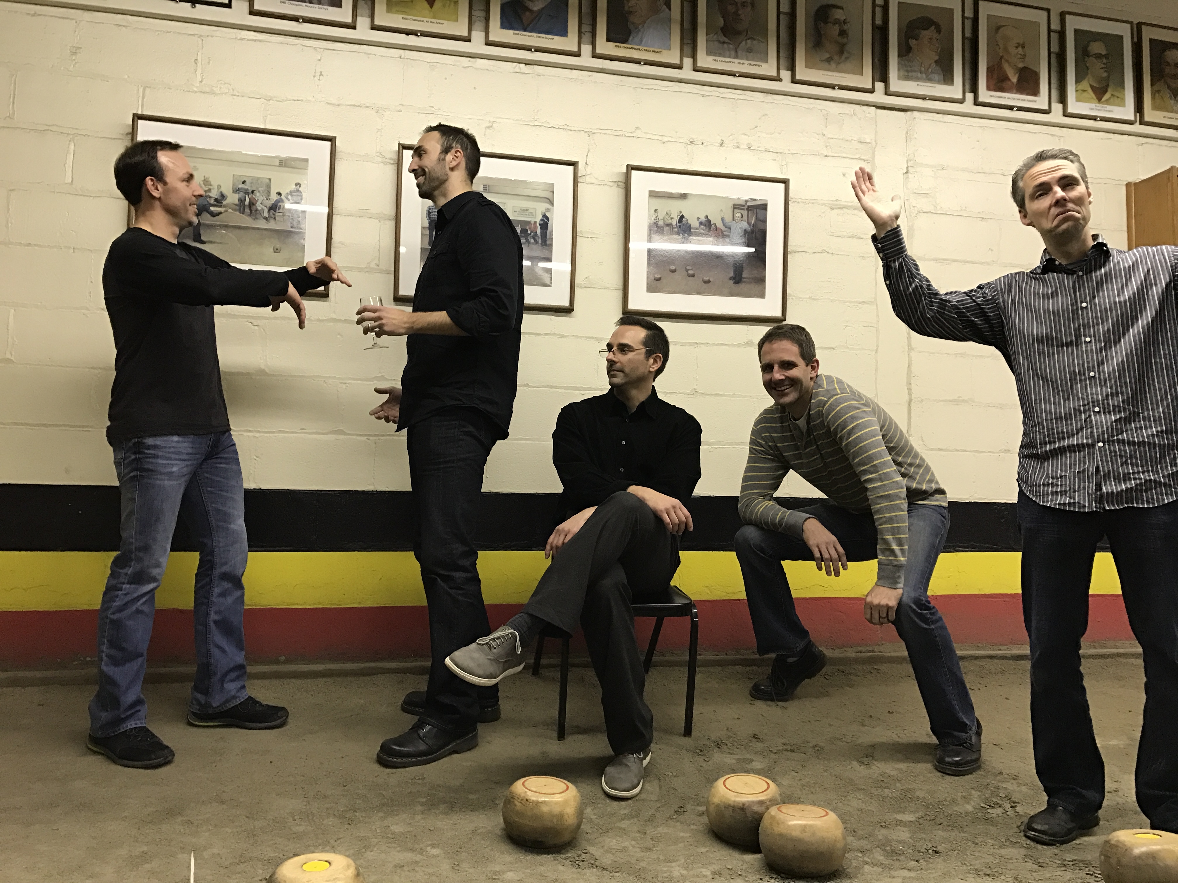 Team Photo Reenactment: Feather Bowling at Cadieux Cafe and Fitzgerald Trivia